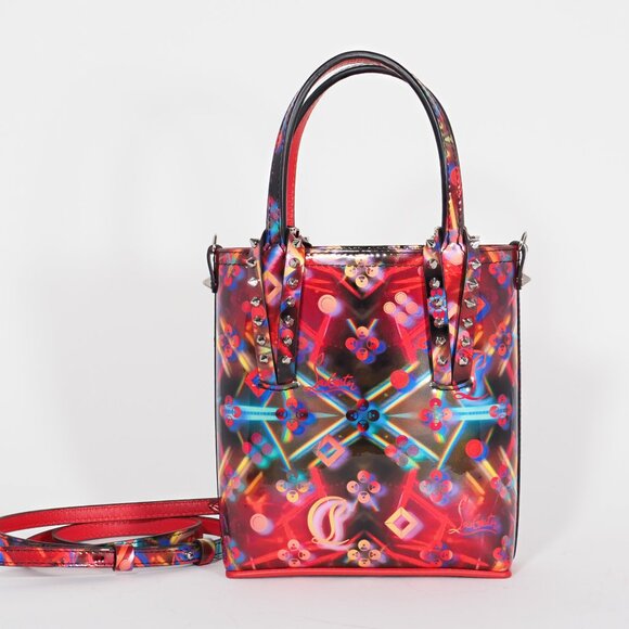 Christian Louboutin Discolaser Loubinthesky Cabata Mini Tote Red Patent - Picture 5 of 10